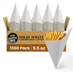 K18 LARGE SIZE
SOLID WHITE CARDBOARD CONES
1300 Pack
9.5 oz