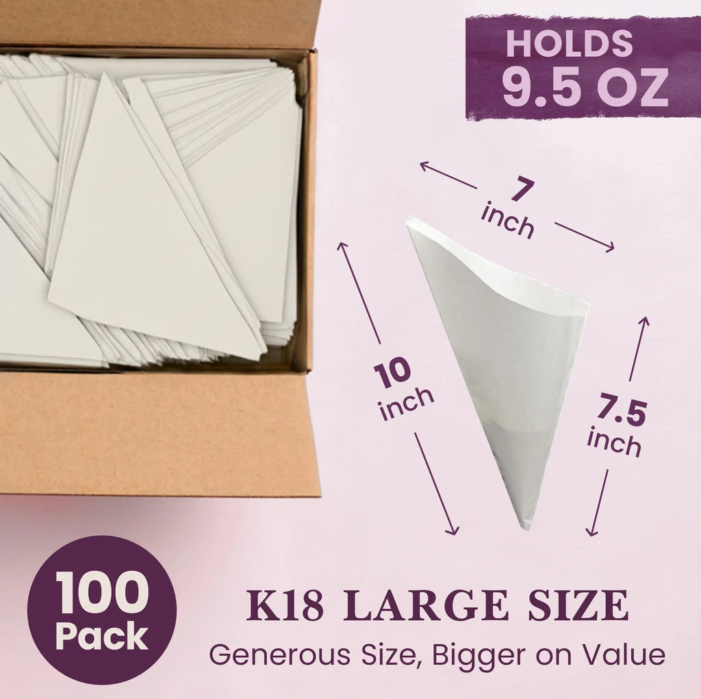 100 Pack
K18 LARGE SIZE
Generous Size, Bigger on Value