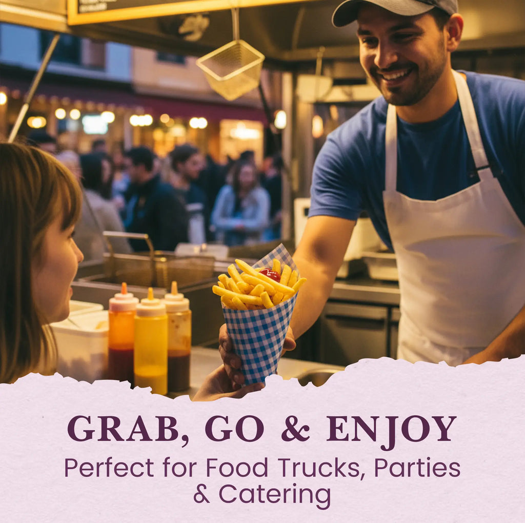 GRAB, GO & ENJOY
Perfect for Food Trucks, Parties & Catering