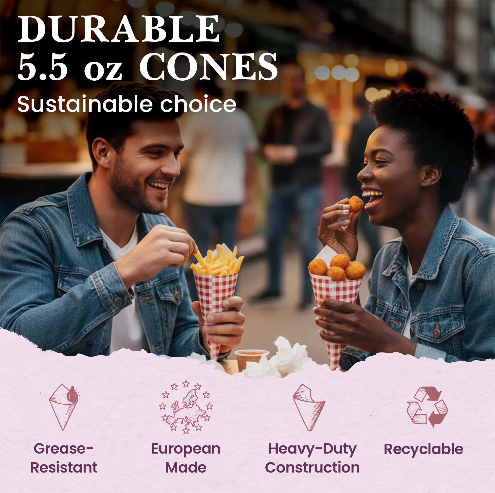 DURABLE 5.5 oz CONES Sustainable choice