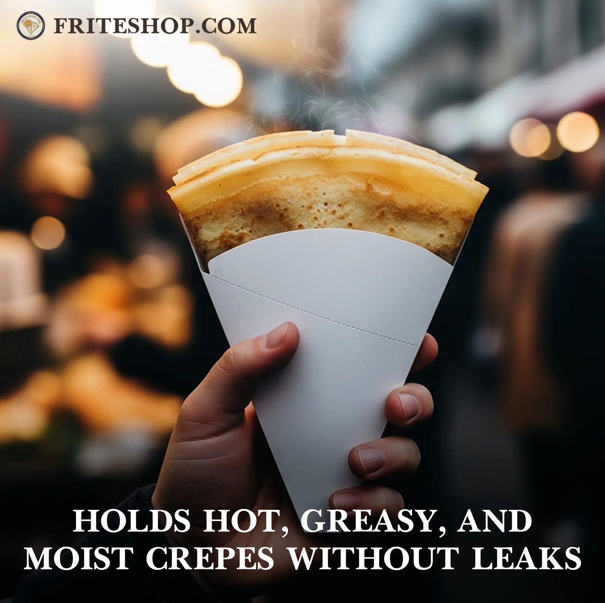 HOLDS HOT, GREASY, AND MOIST CREPES WITHOUT LEAKS