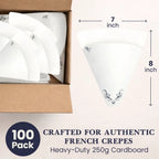 100 Pack
CRAFTED FOR AUTHENTIC FRENCH CREPES
Heavy-Duty 250g Cardboard
