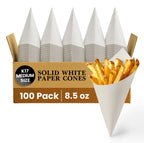 K17 MEDIUM SIZE
SOLID WHITE PAPER CONES
100 Pack
8.5 oz