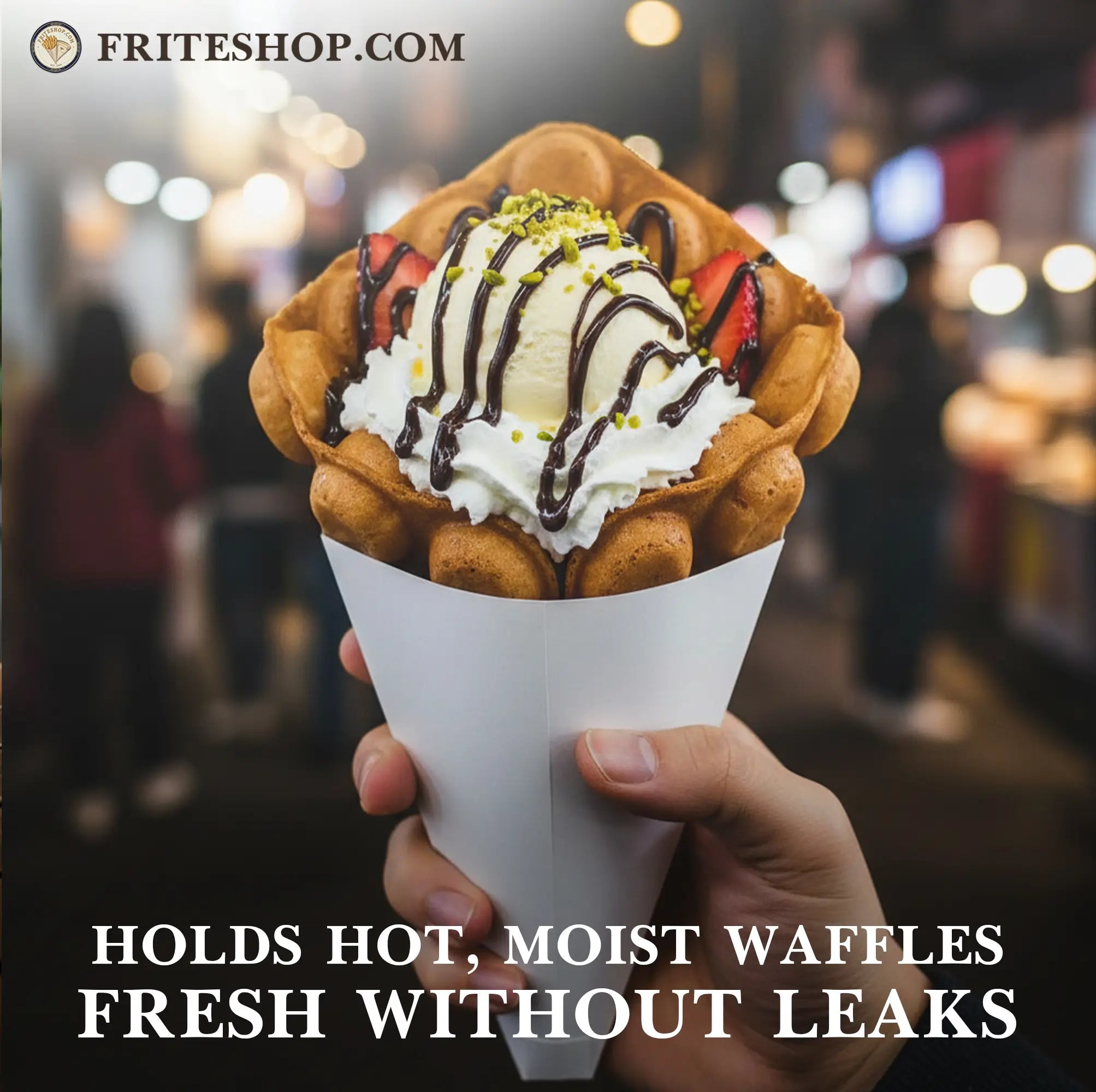 HOLDS HOT, MOIST WAFFLES FRESH WITHOUT LEAKS