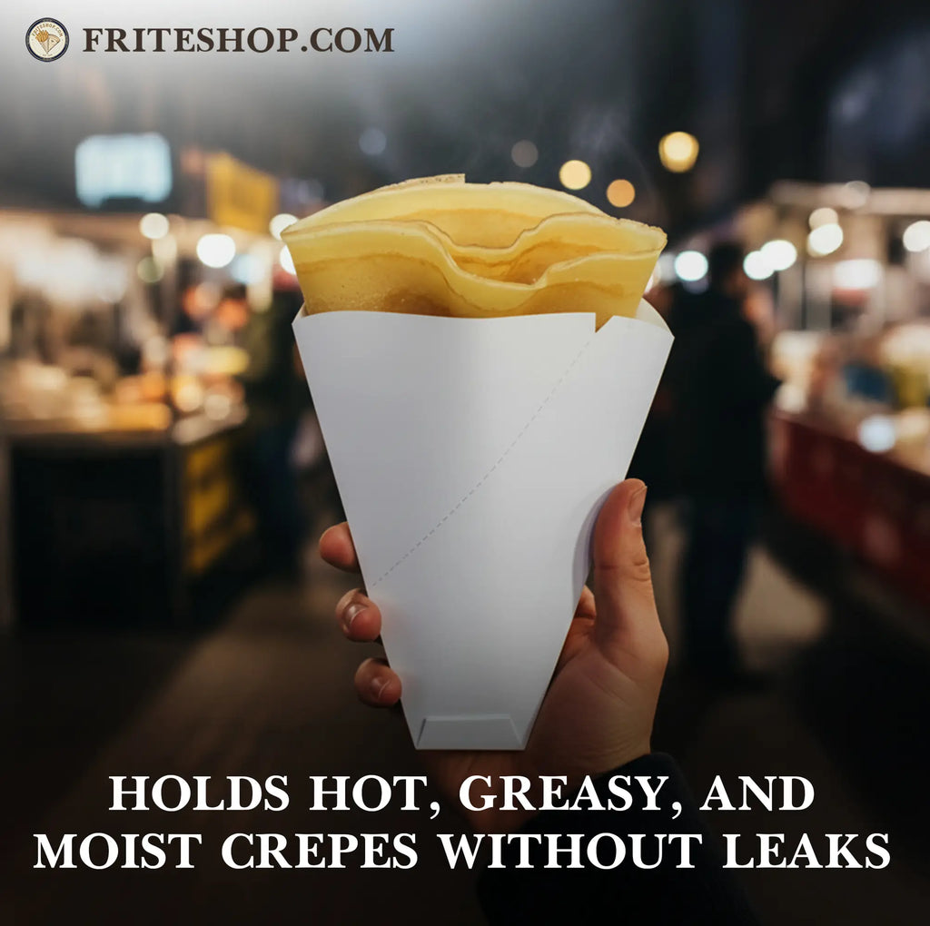 HOLDS HOT, GREASY, AND MOIST CREPES WITHOUT LEAKS