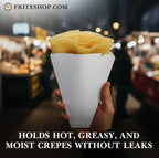 HOLDS HOT, GREASY, AND MOIST CREPES WITHOUT LEAKS
