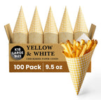 K18 LARGE SIZE
YELLOW & WHITE
CHECKERED PAPER CONES
100 Pack
9.5 oz